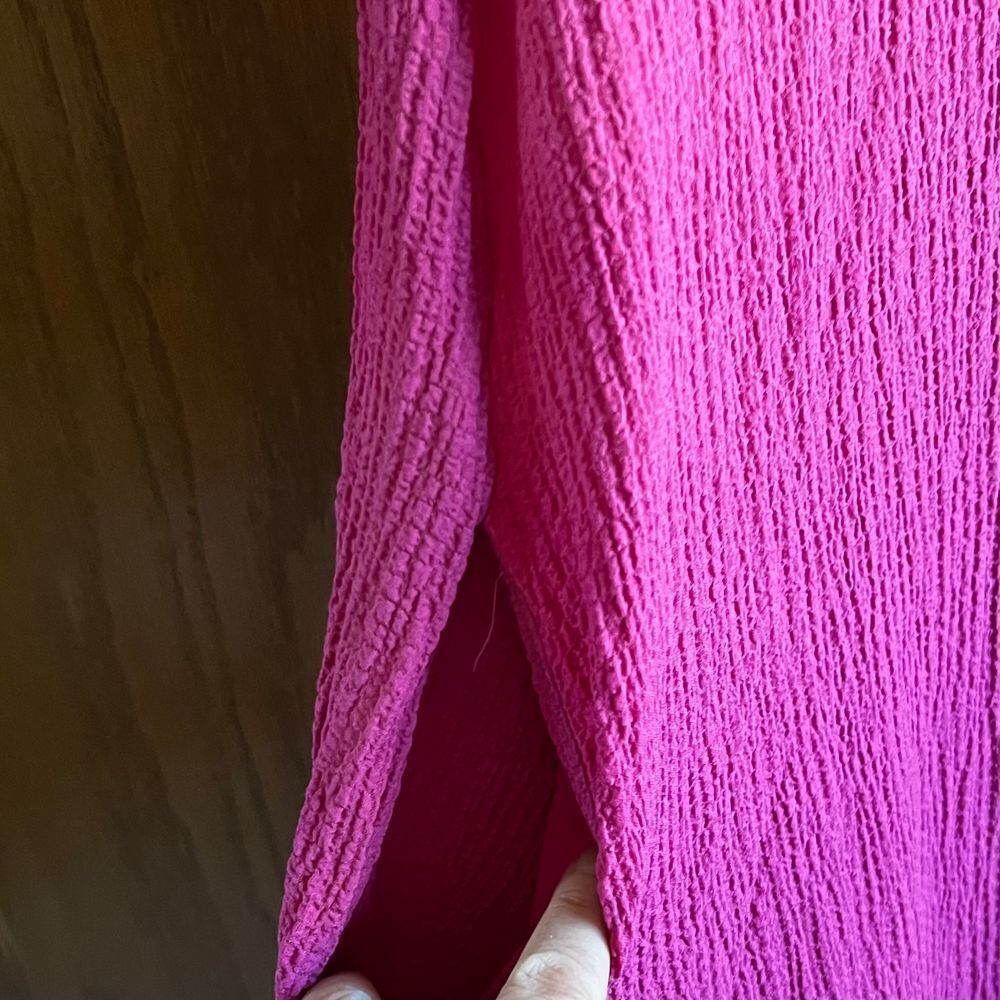 Jade by Jane XL Jumpsuit textured shirt sleeve fushia NWOT - Picture 7 of 10